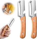 Multi-Functional Vegetable Peeler for Kitchen, Ultra-Sharp Stainless Steel Blade with Wooden Handle and Bottle Opener, For Vegetables or Fruits that Need to Be Peeled (2 Pcs) - Image 2