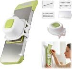 Multifunctional Vegetable Slicer, 6 in 1 Slicer Veggie Shredder with Safe Hand Guard, Multi Blade Adjustable Garlic Slicer, Easy-Clean & Compact Storage, Portable Kitchen Gadget (3 Blade Magnetic) - Image 2