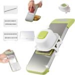 Multifunctional Vegetable Slicer, 6 in 1 Slicer Veggie Shredder with Safe Hand Guard, Multi Blade Adjustable Garlic Slicer, Easy-Clean & Compact Storage, Portable Kitchen Gadget (3 Blades) - Image 2