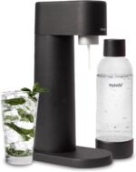 Mysoda Woody Sparkling Water Maker - Soda Streaming Machine Silent Carbonated Water Machine Robust Long-Lasting Aluminium Soda Maker 1L Water Bottle Without CO2 Cylinder - Black Soda Machine - Image 2
