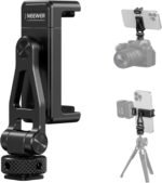 NEEWER Metal Phone Tripod Mount with Cold Shoes, 1/4" Thread, 180° Tilt, 360° Rotation, Adjustable Phone Clamp Holder Compatible with iPhone 17 Pro Max 16 15 Samsung S25 S24 Ultra Camera Cage, GA010 - Image 2