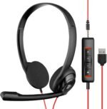 NUBWO HW02 USB Computer Headset with Clear Chat Microphone, Lightweight On-Ear Wired Headset for MS Teams, Skype, Webinars, Call Center and More (Black) - Image 2