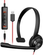 NUBWO HW02 USB Headset with Microphone Noise Cancelling &in-line Control, Ultra Comfort Computer Headset for Laptop pc, On-Ear Wired Office Call Center Headphone for Boom Skype Webinars（Black） - Image 2