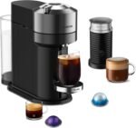Nespresso Vertuo Next Deluxe Coffee and Espresso Maker, Pure Chrome with Aeroccino Milk Frother,1.1 liter, Black,Dark Chrome - Image 2