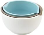 Nesting Plastic Mixing Bowls, Set Of 3, 1.5 quart, 2 quart, 2.5quart, Nesting Bowls with Non Slip Base and Easy Pour Spout, Dishwasher Safe - Image 2