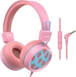 New Bee Kids Headphones Wired for School with Microphone KH20 HD Stereo Safe Volume Limited 85dB/94dB Foldable Lightweight for Girl/Mac/Android/Kindle/Tablet/Pad (Pink) - Image 2
