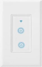 Nexete Smart Wi-Fi Double Light Switch, 2 in1 Single Pole Switch Compatible with Alexa Google Assistant & IFTTT,Remote Control, Timing Function No Hub Required (1-Pack Double) - Image 2