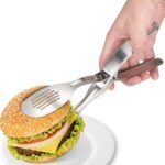 Nezylaf Kitchen Tongs 10.8" Stainless Steel, Heat Resistant 600°C | Perfect for BBQ, Cooking, Serving Tongs & Salad Tongs | Spring-Loaded Design - Image 2