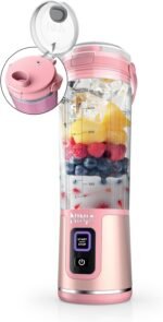 Ninja Blast Portable Blender, Cordless, 18oz. Vessel, Personal Blender For-Shakes and Smoothies, BPA Free, Leakproof-Lid and Sip Spout, USB-C Rechargeable, Dishwasher Safe Parts, Tinted Pink, BC151PK - Image 2