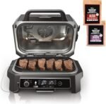 Ninja | Grill & Smoker | Outdoor Woodfire Pro XL | 4 in 1 Grill, BBQ Smoker, Air Fryer & Bake | Portable | Includes Built in Thermometer & 2 Woodfire Pellet Packs | Dark Grey | OG850 - Image 2