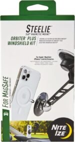 Nite Ize Steelie Windshield Kit - Magnetic Cell Phone Holder for Car Accessories - Sturdy Car Windshield Mount for Cell Phones - Orbiter Plus - Image 2