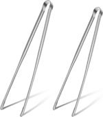 Non-Slip Tips Cooking Tongs 2 Set, One-Piece Stainless Steel Metal Tongs, Serrated Kitchen Tweezers Tong for Baking, Food Plating, BBQ(11.4" and 9.44") - Image 2