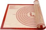 Non-slip Silicone Pastry Mat Extra Large with Measurements 28''By 20'' for Silicone Baking Mat, Counter, Dough Rolling, Oven Liner,Fondant/Pie Crust By Folksy Super Kitchen Red - Image 2