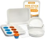 Nonstick Baking Pans Set, 19 PCS Stackable Bakeware Sets, Oven Pan Set Includes Baking Tray, Cookie Sheet, Cake Pans, Loaf Pan, Muffin Pan, Silicone Cups - Image 2