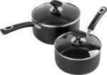 Nonstick Saucepan Set - 2 Quart and 3 Quart,Ultra Non Stick Sauce Pan Small Pot with Glass Lid,Great for Home Kitchen Restaurant,Black - Image 2