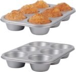 Nonstick jumbo Muffin Pans 6 Cups，2 Pack Extra Large Cupcake Tins for Baking，Premmium Non-stick Coating for Non-Toxic,Heavy Duty Carbon Steel, 3.5 dia,Deep Muffin Tray - Image 2