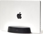 Nordik Vertical Laptop Stand - Black - Premium Laptop Dock and Holder for Home Office, Software Engineers - Space Saving Desk Dock for Mac Users and Laptop Users - Stable Non-Slip Wood Stand - Image 2