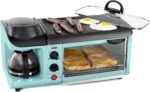 Nostalgia 3-in-1 Breakfast Station - Includes Coffee Maker, Non-Stick Griddle, and 4-Slice Toaster Oven - Versatile Breakfast Maker with Timer - Aqua - Image 2