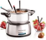Nostalgia 6-Cup Electric Fondue Pot Set for Cheese & Chocolate - 6 Color-Coded Forks, Temperature Control - Stainless Steel Kitchen Gadgets and Appliances for Hors d'Oeuvres and More - Stainless Steel - Image 2