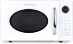 Nostalgia Retro 1000W Microwave Oven 1.1 Cu Ft Capacity – Child Safety Lock, 8 Auto-Cook Settings – Countertop Kitchen Appliance – White - Image 2