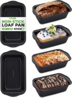 NutriChef Loaf Pans Set of 6 | Non-Stick Premium Bread Pans Quick & Even Heat Distribution | Oven Safe To 450 F | No PFOA, PFOS & PTFE | Food Grade Carbon Steel | 11.61 x 5.98 x 2.56 Inches (Black) - Image 2