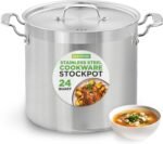 NutriChef Stainless Steel Stock Pot with Lid, 24 Quart Large Stock Pot with Lid for Soup & Stews, Heavy Duty Stainless Steel Cookware, Induction Base, Ergonomic Handles, Polished 18/8 - Image 2