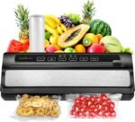 NutriChef Vacuum Sealer | Automatic Vacuum Air Sealing System For Food Preservation w/ Starter Kit | Compact Design | Lab Tested | Dry & Moist Food Modes | Led Indicator Lights (Black), EWE - Image 2