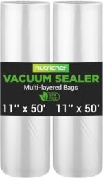 NutriChef Vacuum Sealer Bags 11x50 Rolls 2 pack for Food Saver, Seal a Meal, NutriChef, Weston. Commercial Grade, BPA Free, Heavy Duty, Great for vac storage, Meal Prep or Sous Vide - Image 2