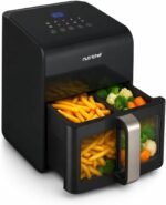 Nutrichef Electric Air Fryer Large 6.3 Quart Capacity | 12-1 Preset Cooking Functions | Includes Tenderizing Function | Digital Display | Transparent Window For Best Cooking Results | Black - Image 2