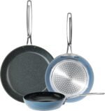Nuwave 3-Piece 8”, 10”, 12” Forged Lightweight Frying Pan Set, G10 Healthy Duralon Blue Ceramic Ultra Non-Stick, Ergonomic Stay-Cool Handles, Induction-Ready & Works on All Cooktops - Image 2