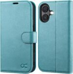 OCASE Compatible with iPhone 16 Wallet Case, PU Leather Flip Folio Case with Card Holders RFID Blocking Kickstand [Shockproof TPU Inner Shell] Phone Cover 6.1 Inch 2024, Ice Blue - Image 2