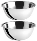 OCS Parts 8 Quart Mixing Bowls | Set of 2 | 13.25-Inch Stainless Steel Professional Grade Flat Base Mixing Bowls for Home and Commercial Kitchens - Image 2