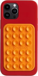 OCTOBUDDY Classic - Silicone Suction Phone Case Adhesive Mount - Hands-Free, Strong Grip Holder for Selfies & Videos - iPhone & Android Compatible - 2.25″ x 3.25″, Marigold - Image 2