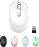 ONE-UP Wireless Mouse, 2.4G, Silent, USB Nano Receiver, for Laptop, Chromebook, PC, Mac, Windows and School Work (White) - Image 2