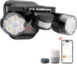 OREiN Motion Sensor Outdoor Lights, AC Smart WiFi Flood Lights Outdoor Connect to The Third Platform, 450°Wide Adjustment 1600LM/12W(150W Equiv), 5000K LED Security Light for House,Black (Hardwired) - Image 2