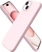ORNARTO Compatible with iPhone 15 Plus Case 6.7", Slim Liquid Silicone 3 Layers Full Covered Soft Gel Rubber Cover Protective Phone Case with Anti-Scratch Microfiber Lining-Pink - Image 2