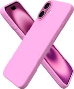 ORNARTO Compatible with iPhone 16 Plus Case 6.7, Slim Liquid Silicone 3 Layers Full Covered Soft Gel Rubber Phone Case Protective Cover 6.7 Inch, Cherry Blossom - Image 2