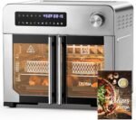 OSTBA French Door Air Fryer Toaster Oven Combo, 102 Recipes & 7 Accessories Extra Large Airfryer Convection Oven Countertop 10-in-1, 30% Faster 90% Less Oil, Stainless Steel - Image 2