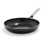 OXO 12" Nonstick Frying Pan Skillet, Ceramic PFAS-Free Nontoxic Pan, Induction Suitable, Dishwasher Safe, Oven Safe to 600°F, Kitchen Cooking Pot, Stainless Handle, Egg Pan, Black - Image 2