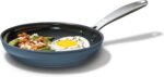 OXO Enhanced 8” Nonstick Frying Pan Skillet, Ceramic PFAS-Free Cookware, Stainless Steel Handle, Eggs & Omelets, Dishwasher & Oven Safe, Storm Blue - Image 2