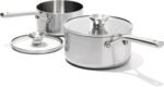 OXO Mira Tri-Ply Stainless Steel, 1.5QT and 3QT Saucepan Pot Set with Lids, Induction, Multi Clad, Dishwasher and Metal Utensil Safe - Image 2
