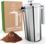 Oliver's Kitchen ® Premium French Press Cafetiere Coffee Maker - Thermal Insulated Double Wall - Stainless Steel 1 Liter - Image 2