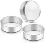 Onader 6 Inch Round Cake Pan Tin Set of 3, Stainless Steel Small Baking Pan for Wedding Birthday - Image 2