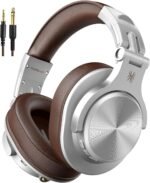 OneOdio A70 Bluetooth Over Ear Headphones, Wireless Headphones w/ 72H Playtime, Hi-Res, 3.5mm/6.35mm Wired Audio Jack for Studio Monitor & Mixing DJ E-Guitar AMP, Computer Laptop PC Tablet - Silver - Image 2