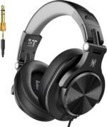 OneOdio A71D Wired Over-Ear Headphones, Studio Monitor Headsets, Hi-Res DJ Stereo Headphone with Foldable Design, 3.5/6.35MM Plug for AMP Recording Podcast Mixing PC Guitar - Black - Image 2