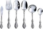 Oneida Silverware Serving Utensils Set of 6, Michelangelo 6-Piece Fine Flatware Set, 18/10 Stainless Steel, Serving Spoons Fork Ladel & Spreader, Mirror Finish Dishwasher Safe (Silver 6 Piece) - Image 2