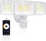 Onforu 100W 9000LM Smart LED Security Lights Motion Sensor Outdoor,WiFi Alexa Flood Light APP Control, 2500K-6500K, Motion Detector with Adjustable 3 Head, IP65 Wall Light for Yard (White) - Image 2