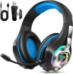 Ordtop 2.4GHz Wireless Gaming Headsets for PS5/PS4/Switch, 2026 RGB Noise Cancelling Headphones with Mics, 7.1 Surround Sound, 40mm Drivers, 276g Ultraligero, Memory Foam, 45H Gaming Headphones - Image 2