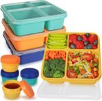 Original 40OZ Lunchable Container with Dressing Container, 4 Compartments Bento Box Lunch Box Microwave Safe Meal Prep Containers Snack Containers for Kids, 4 Pack Lunch Box for Adults - Image 2
