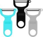 Original Vegetable Peeler, Potato Peelers for kitchen Carbon Steel Blade 3-Pack Grey/Blue/Black - Image 2